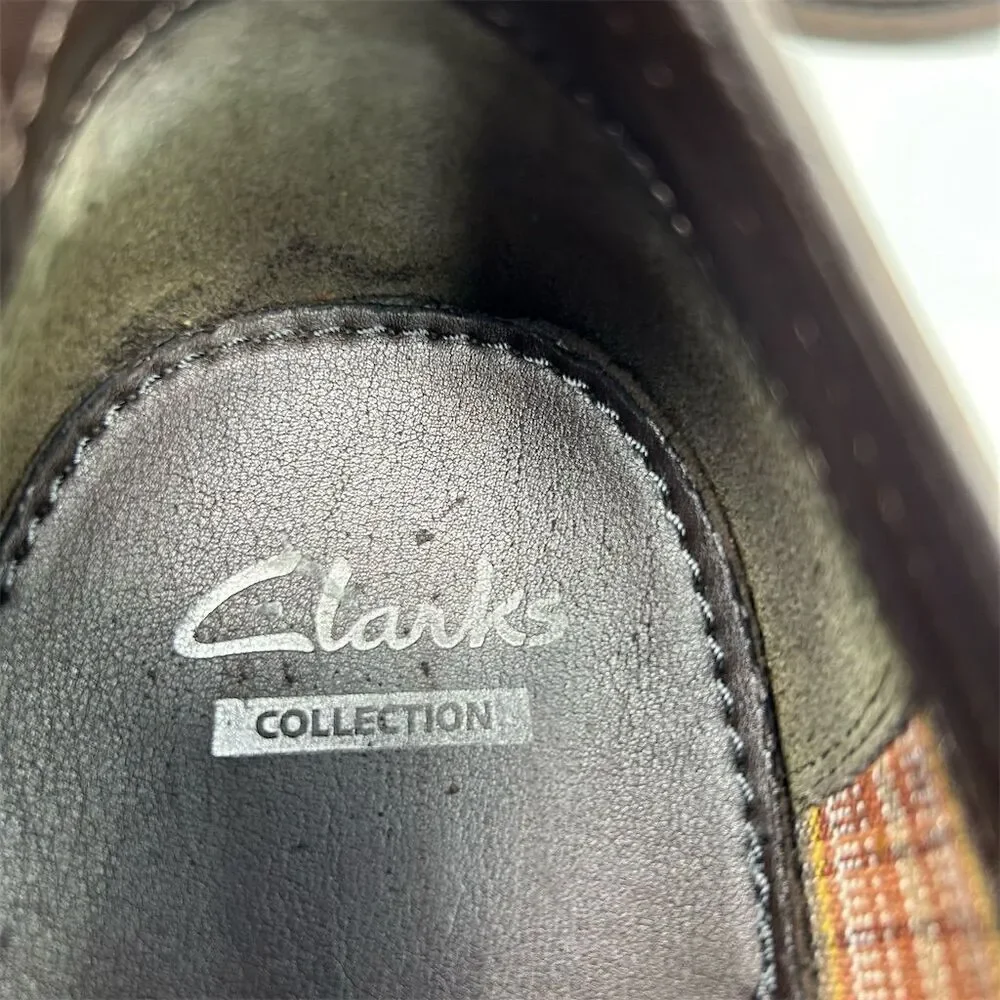 Clarks Delsin Stride Men's Brown Leather Monk Strap Loafer Dress Shoes Size 11 M